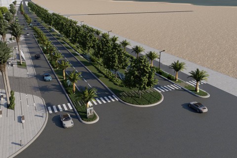 Tuyến đường mặt tiền dự án Regal Ocean được Đất Xanh Miền Trung cải tạo cảnh quan theo tiêu chuẩn thế giới